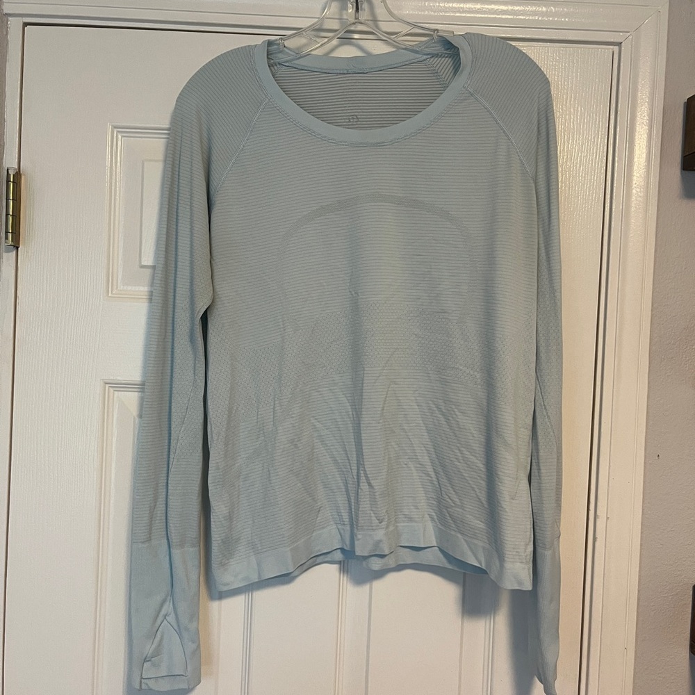 lululemon athletica Soft Blue Long Sleeve Top